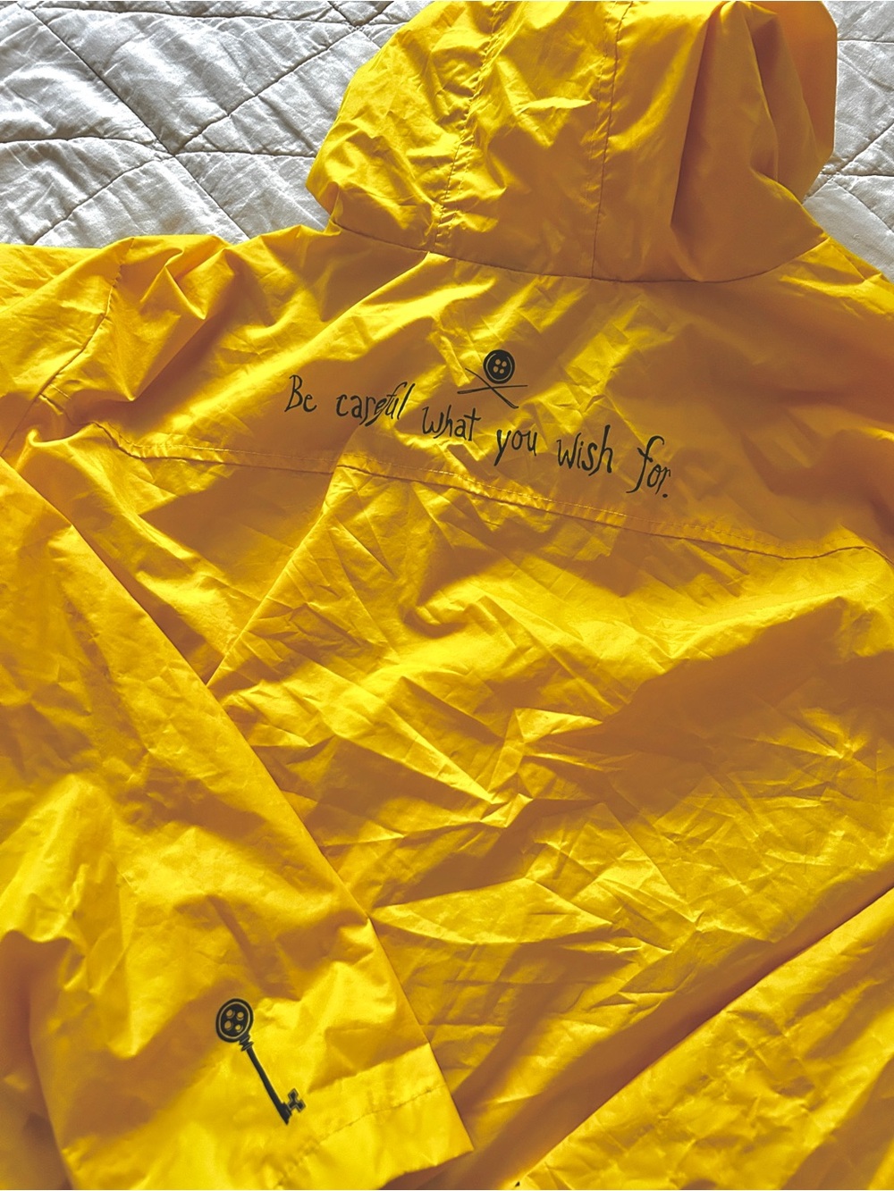 Coraline Yellow Hooded Rain Jacket